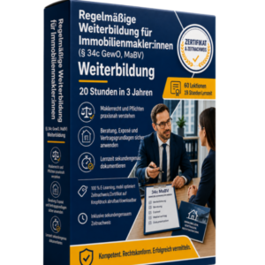 Regelmäßige MaBV-Weiterbildung für § 34c GewO Immobilienmakler:innen